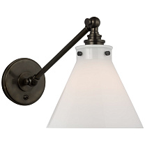 Parkington Single Library Wall Light бронза с белым стеклом