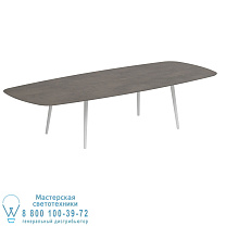 НИЗКИЙ ОБЕДЕННЫЙ СТОЛ STYLETTO 300X120CM АЛЮМИНИЕВЫЕ НОЖКИ БЕЛАЯ КЕРАМИЧЕСКАЯ СТОЛ TERRA MARRONE Royal Botania