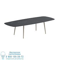STYLETTO СТАНДАРТНЫЙ ОБЕДЕННЫЙ СТОЛ 300X120CM АЛЮМИНИЕВЫЕ НОЖКИ С ПЕСОЧНОЙ КЕРАМИЧЕСКОЙ СТОЛЕШНИЦЕЙ NERO MARQUINA Royal Botania