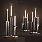 112093 Candle Holder Livia gold finish clear set of 3 Eichholtz