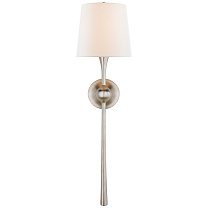 Dover Large Tail Sconce патинированное серебряное покрытие с льняным абажуром