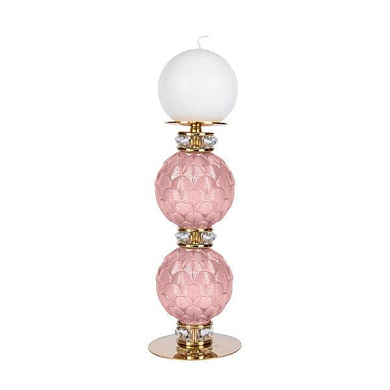 Peacock medium candle holder - pink & gold подсвечник, Villari