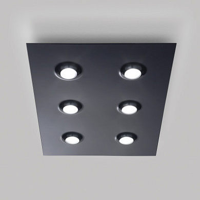 02006XXDHXPBB Elesi luce Pois PL 6L rect LED современный потолочный светильник с шестью лампами белый