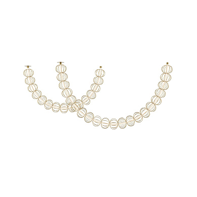 подвесной светильник дугообразной формы с множеством стеклянных плафонов