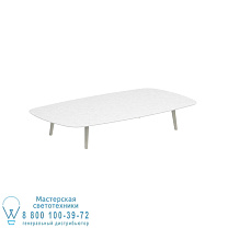 STYLETTO LOW LOUNGE TABLE 220x120CM ALU LEGS MUSHROOM CERAMIC СТОЛЕШНИЦА БЕЛАЯ Royal Botania