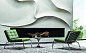 Delaunay quilt Кресло из тафтинговой ткани на салазках Minotti