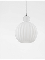 Glossy Opal Glass Chrome Aluminium LED E27 1x12 Watt 100-240Volt IP20 Bulb Excluded D: 28 H: 120 cm