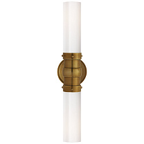 Graydon Double Bath Light полированная старая латунь с белым стеклом