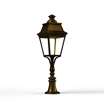 Avenue 3 N° 6; Clear glass Built-in LED 3000°K warm white 35W; Gold patina
