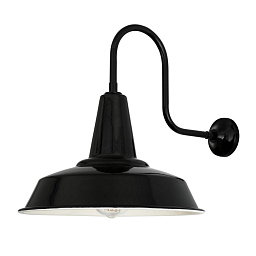 MLWL166 Mullan Lighting Hex настенный светильник с изогнутым кронштейном и металлическим отражателем фабричного стиля