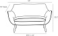 Leandro Settee Marigold Velvet Grey Ash мягкое сиденье Arteriors 8163 — фото 9