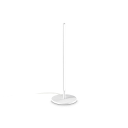 310107 Ideal lux Filo настольная лампа белого цвета с тонкой стойкой и дисковым основанием