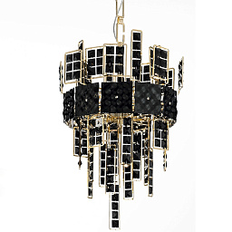 493/6 black IDL Crystalline подвесной светильник с чёрными хрустальными элементами