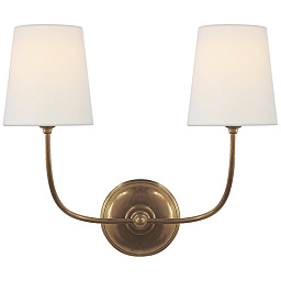 EU-TOB2008 Visual Comfort Vendome двухламповое настенное бра с текстильными абажурами