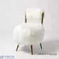 Hailey Chair-Mongolian Lamb-White Global Views кресло
