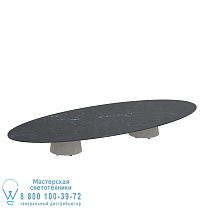 СТОЛ CONIX ELLIPSE 320X140 CM НИЗКИЕ НОЖКИ ДЛЯ ГОСТИНОЙ БЕТОН ЦЕМЕНТ СЕРЫЙ - СТОЛЕШНИЦА КЕРАМИЧЕСКАЯ NERO MARQUINA Royal Botania