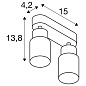 1008361 SLV PURI 2.0 Tube CW Double Long QPAR51 b/b двухламповый потолочный спот — фото 2