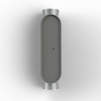 уличный настенный светильник цилиндрической формы с серыми торцами