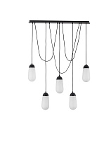 Opal Glass Matt Black Metal LED E14 5x5 Watt 100-240 Volt IP20 Bulb Excluded L: 103 W: 13 H: 150 cm
