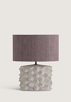 Dappled White shown with 18 Straight Oval Smog Silk Linen with Warm Grey Satin Lining