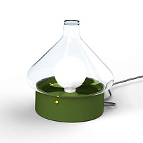 La Hutte N° 1; Clear glass E27 23W Plug; Fern green