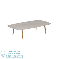 ВЫСОКИЙ СТОЛ STYLETTO LOUNGE 220x120CM НОГИ ТИКА КЕРАМИЧЕСКАЯ СТОЛЕШНИЦА CEMENTO LUMINOSO Royal Botania