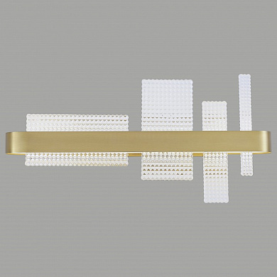 накладной потолочный светильник с золотыми вставками и стеклянными элементами