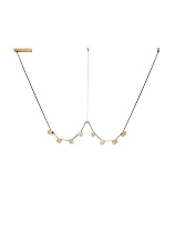 Triac Dimmable Antique Brass Aluminium & Glass Black PU Leather Strap LED 31Watt 220-240Volt 1705Lm IP20 3000K L:197.3 W:22.4 H:160 cm Maximum Lenght: 420 cm