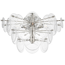 Loire Large Tiered Flush Mount полированный никель с прозрачным стеклом стриэ