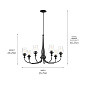 Melis 7 Light Chandelier Black люстра 52469BK Kichler — фото 10