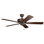 52" Basics Pro Fan Satin Natural Bronze люстра-вентилятор 330018SNB Kichler — фото 1