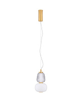 Triac Dimmable Clear & Opal Glass Platinum Gold Metal Base LED 18 Watt 220-240 Volt 1170Lm 3000K IP20 D:17 H: 120 cm