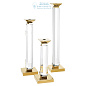 112093 Candle Holder Livia gold finish clear set of 3 Eichholtz