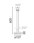 Walkstick Flos Outdoor Садовый столбик цилиндрический черный f-o-1137 — фото 3