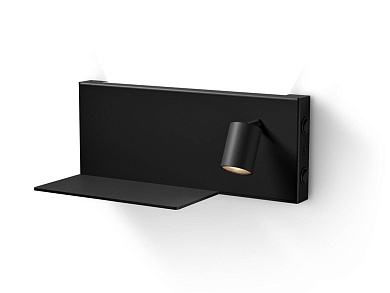 настенный светильник с черным корпусом и изогнутой формой