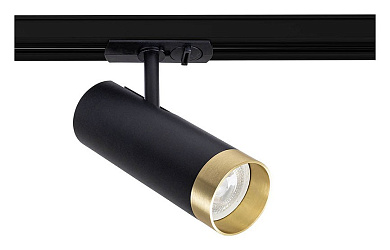 трековый спот чёрный цилиндрический с поворотным корпусом 48V