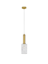 Clear Structured Glass Brass Gold Metal LED E27 1x12 Watt 100-240 Volt IP20 Bulb Excluded D:12.5 H:120cm