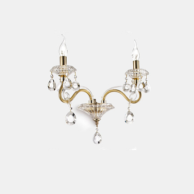 настенное бра с декоративными хрустальными подвесками и металлическим каркасом IP20