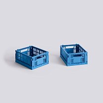 Ящик для хранения HAY Colour Crate Mini, набор из 2 шт., электрик