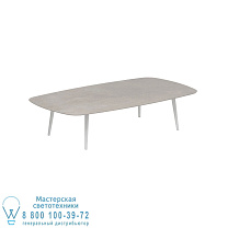 ВЫСОКИЙ СТОЛ STYLETTO ДЛЯ ГОСТИНОЙ 220x120CM, АЛЮМИНИЕВЫЕ НОЖКИ, БЕЛАЯ КЕРАМИЧЕСКАЯ СТОЛЕШНИЦА CEMENTO LUMINOSO Royal Botania