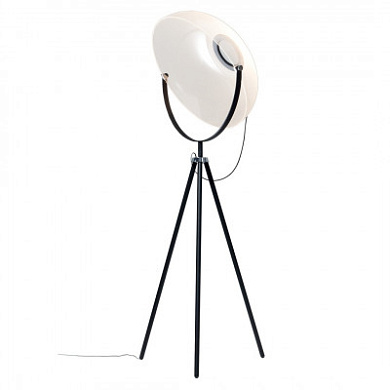 торшер с купольным плафоном и стойкой чёрного цвета