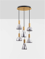 Triac Dimmable Brass Gold Metal Base Top Smokey & Sand White Glass LED 41Watt 220-240Volt 861Lm IP20 3000K D:52 H:150 cm