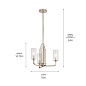 Kimrose 3 Light Chandelier with Clear Fluted Glass Polished Nickel and Satin Nickel люстра 52410PN Kichler — фото 5