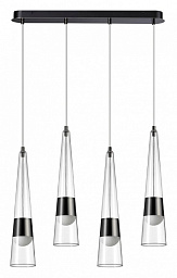 5044/42L Odeon Light Lump подвесной светильник с несколькими стеклянными цилиндрами черный хром