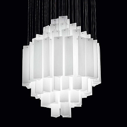 9047/1PF white IDL Armonia подвесной светильник с белым рифленым плафоном из стекла