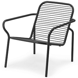 608034 Normann Copenhagen Vig кресло для отдыха с кожаной обивкой черного цвета