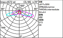 Platea Pro Pole-mounted system - Small body optical assembly - Neutral White - ST0.5 street optic. 33W 4260lm - 4000K - DALI-2