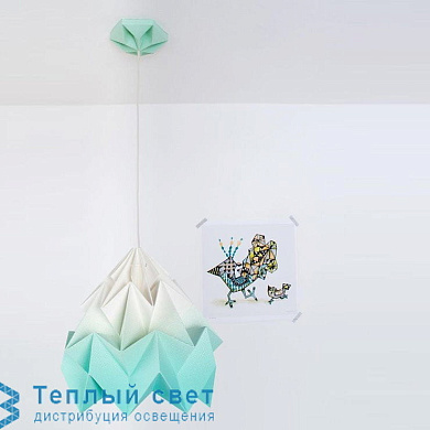 MOTH подвесной светильник Studio Snowpuppe Moth Gradient White/Mint + Cord White + Kroonuppe Ice Mint