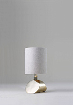 Polished Brass shown with 7 Top Hat in Natural Linen with Cream Card lining