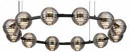 5041/120L Odeon Light Troni подвесной светильник цилиндрической формы с металлическими кольцами черный